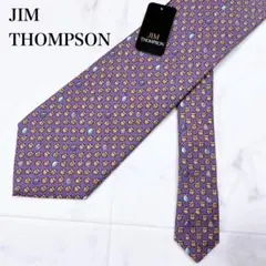 ◇【新品】JIM THOMPSON シルクネクタイ 紳士 総柄 どんぐり柄