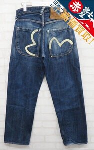 3P7166/エヴィス Lot 2007 新恵美寿神頭 カモメ デニムパンツ evisu