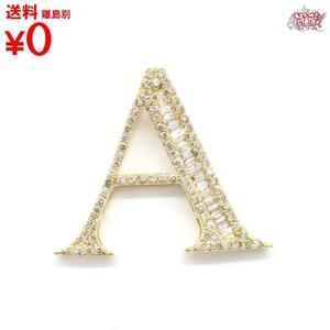 買蔵 ペンダントトップ ダイヤモンド 0.5ct イニシャル A K18 イエロゴールド YG ジュエリー