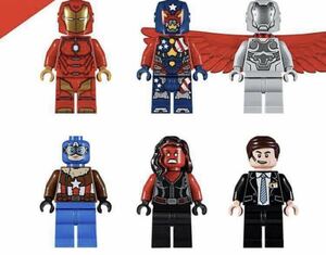 6体セット マーベル　アベンジャーズ　ミニフィグ LEGO 互換 ミニフィギュア　m154