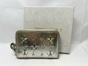 △069△ JIMMY CHOO ジミーチュウ キーケース スタースタッズ シルバー レザー