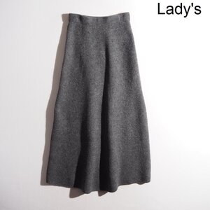 M7610P ▼AURALEE オーラリー▼ 23AW 圧縮 ウールニットスカート グレー 1 / A23AS06MR MILLED FRENCH MERINO RIB KNIT SKIRT 秋冬 rb mks