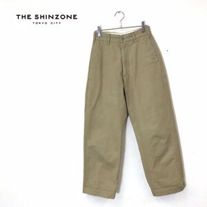 1N1674-N◆ THE SHINZONE シンゾーン High Waist CHINO ハイウエストチノ ロング ジッパーフライ ◆ size34 ベージュ系 コットン