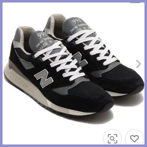 未使用近!!!【New Balance 998】スニーカー 黒/グレー/27.5cm/ブラック/ニューバランス