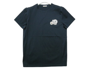 サイズXXL■新品 本物保証■モンクレール2連ロゴワッペンTシャツ/半袖TEE/メンズMONCLER/MAGLIA T-SHIRT/8C781-8390YT/773ダークネイビー系