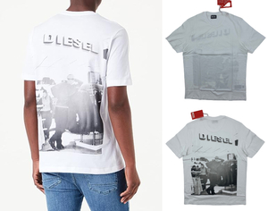 【サイズ選択】定価11000円■DIESEL■ディーゼル■バックプリント半袖Tシャツ■ホワイト■クルーネックTシャツ