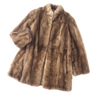 4-ZLF913 【美品】 Berkeley Furs パステルミンク MINK ミンク ミンクファー 最高級毛皮 ハーフコート 毛質 艶やか 柔らか ブラウン