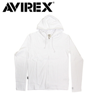 AVIREX (アヴィレックス) DAILY RIB ZIP PARKA デイリー 長袖 リブ ジップパーカー 783-5230008 01-White-M