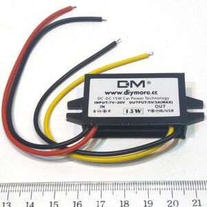 電圧変換器モジュール,12v⇒5v（車バッテリー⇒USBの５V）　3A 15w出力,防水,車のハリーポッター,電源モジュール,DC-DC　★鄭6