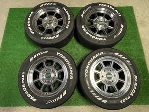 美品 ハヤシレーシング STH167035 ハヤシ ストリート 16×7J ET＋35 PCD139.7 6穴 バリ溝 LT ヨコハマ パラダ PA03 215/65R16C ハイエース