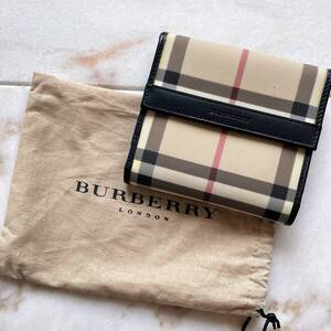 BURBERRY バーバリー ノバチェック Wホック コンパクト財布 PVC