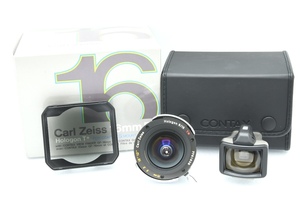 未使用級 CONTAX Carl Zeiss Hologon 16mm F8 T* Gマウント コンタックス 超広角単焦点レンズ G1/G2用 交換レンズ ケース 元箱付 ■30863