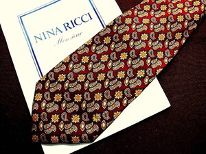 ♪6214C♪良品【太陽 ペイズリー 柄】ニナリッチ【NINA RICCI】ネクタイ