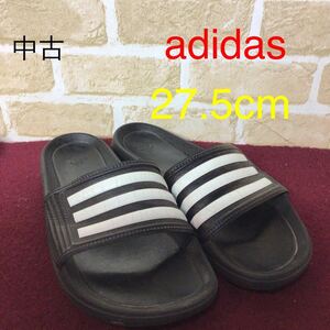 【売り切り!送料無料!】A-12 adidas!サンダル!27.5!黒!白!ブラック!スリッパ!普段履き!中古!