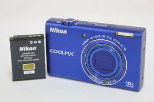 【訳あり品】 ニコン Nikon Coolpix S6200 ブルー 10x バッテリー付き コンパクトデジタルカメラ v5893