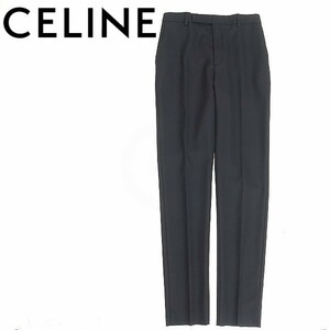 未使用品◆CELINE セリーヌ エディ スリマン センタープレス スラックス テーパード パンツ 黒 ブラック 34 国内正規品