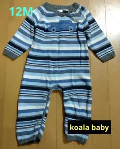 12M　男の子　Koala baby　長袖ロンパース　ボーダー　自動車