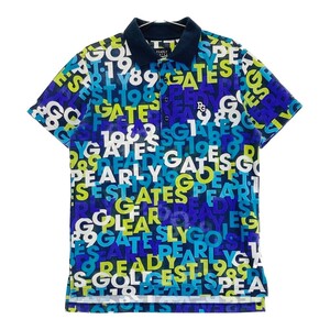 【1円】PEARLY GATES パーリーゲイツ 半袖ポロシャツ 総柄 ネイビー系 4 [240101269208]