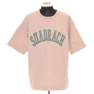 〇456509 JUN RED ジュン レッド ○アーチロゴ Tシャツ 半袖 SHADRACH ビッグシルエット サイズL メンズ ベージュ プリント