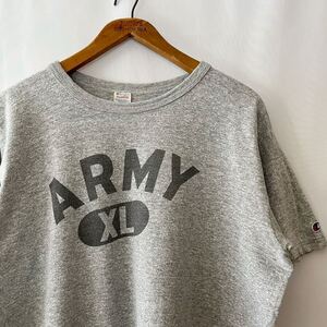 80s champion トリコタグ ARMY 染込み Tシャツ XL 霜降り グレー USA製 ビンテージ 80年代 チャンピオン ミリタリー アメリカ製 オリジナル