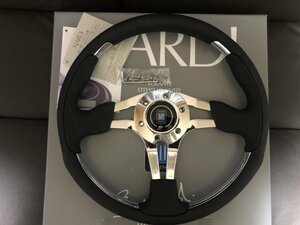 ★NARDI　ナルディ　N830　ナルディ4　350BKパンチングレザー/BKスムースレザー/ポリッシュスポーク　　刻印有　在庫有り