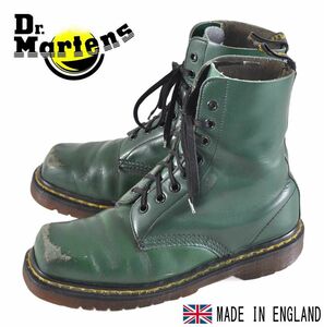 イングランド製 ヴィンテージ Dr.martens ドクターマーチン スクエアトゥ 8ホールブーツ グリーン レザー UK3 22.0cm(13222