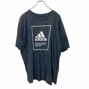 adidas 半袖 プリント Tシャツ XLサイズ アディダス ブラック コットン 古着卸 アメリカ仕入 t2405-3142