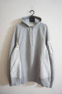 sacai 異素材切替パーカー フーディ プルオーバー スウェット Sponge Sweat MA-1 Hoodie SCM-033 サカイ メンズ