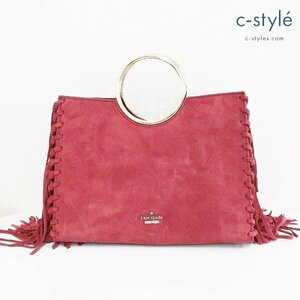 O780b [人気] Kate spade new york ケイトスペードニューヨーク ハンドバッグ レッド系 スエード 鞄 | ファッション小物 Y