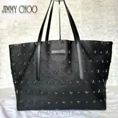 【未使用級】JIMMY CHOO PIMLICO BLACK A4 トートバッグ