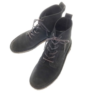 【中古】クラークス Clarks スエード レースアップブーツ ブラック【サイズUS8】