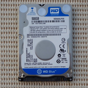 WD Blue 500GB HDD (SATA / 2.5インチ) 動作確認済み （Western Digital）