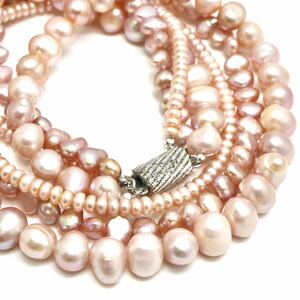 ◆本真珠3連ネックレス◆O◎ 約64.8g 約42.0cm pearl パール jewelry necklace ジュエリー DA5/DA5