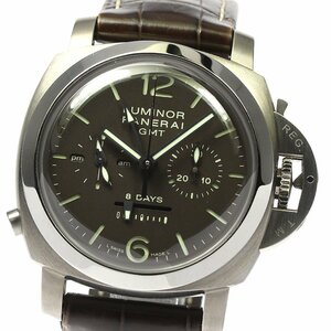 パネライ PANERAI PAM00311 ルミノール 1950 モノプルサンテ 8デイズ GMT クロノグラフ 手巻き メンズ 良品 保証書付き_800709