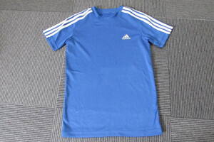 再値下げしました！★Adidas男児半袖Tシャツ　青色　着丈６０～６１　身幅　４３　中古送料無料★