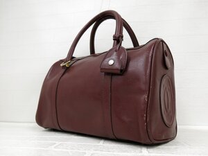 ◆美品◆Cartier カルティエ◆マスト◆カーフ レザー 本革◆ミニ ボストン ハンド バッグ◆ボルドー ゴールド金具◆ロゴ型押し◆A9262