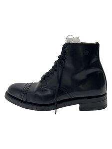 SANDERS◆レースアップブーツ/UK8/BLK/レザー/9638B/SANDERS/サンダース//