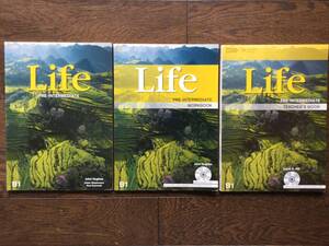 Life B1/ 英会話スチューデントブック , ワークブック( 1～12ユニット)とティーチャーズブック/ CD &DVD / 中級の下