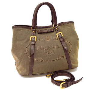 プラダ BAULETTO APERTO TU 2wayハンドバッグ BN1841 ジャガード トライアングルロゴ PRADA