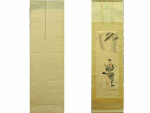 稲塚鳳堂 日本画 楠木正成 桜井の別れ 武者絵 SAMURAI 鳳堂　掛け軸 掛軸 絹に彩色　Japanese hanging scroll 信州の日本画家 物故