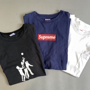 MS1341 Supreme シュプリーム Tシャツ 3点 まとめて Lサイズx2点 XLサイズx1点 (検)黒 紺 白 バスケ GOEH 1999 ボックスロゴ 古着