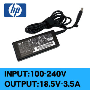 中古品 HP純正 先丸 ACアダプタ ノートパソコン用 ★ HP PPP009D(609939-001) 18.5V-3.5A 100-240V 50-60Hz 65W 電源ケーブル付