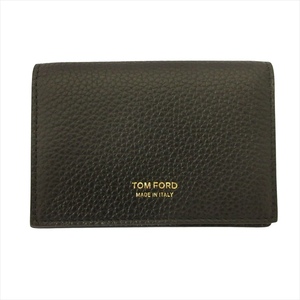 未使用品 トムフォード TOM FORD Tライン カードホルダー T LINE CARD HOLDER カードケース 名刺入れ ブラック ゴールド メンズ レディース