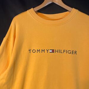 80s 90s US企画 TOMMY HILFIGER フラッグタグ スウェット トミーヒルフィガー アメリカ企画 トレーナー センターロゴ 刺繍 vintage 玉10787