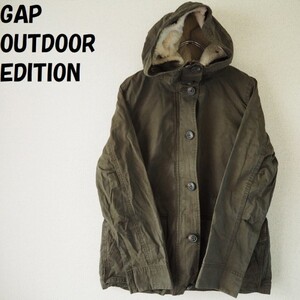 【人気】GAP OUTDOOR EDITION/ギャップ フーディーミリタリージャケット カーキ フリースベストライナー サイズXS レディース/1725