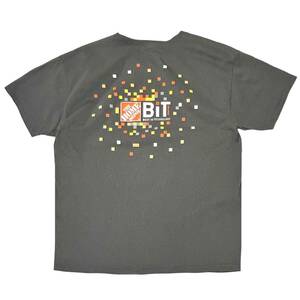 希少【ビンテージ 2000s HOME DEPOT ホームデポ 企業ロゴ BIT モザイクアート Tシャツ】アメリカ USA 90s 80s