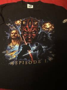 1999 VINTAGE Star Wars Episode I movie promo shirt L DARTH MAUL lightsaber VADER 海外 即決