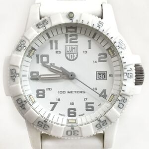 美品 LUMINOX ルミノックス SEA TURTLE タートル 腕時計 0327.WO クオーツ アナログ ラウンド ホワイト カレンダー 電池交換済 動作確認済