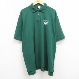 XL/古着 半袖 ポロ シャツ メンズ 00s ゴルフ 鹿の子 大きいサイズ 緑 グリーン 24apr23 中古 トップス