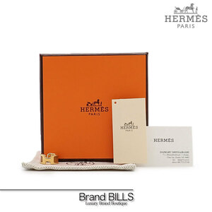 未使用品 HERMES エルメス オランプ イヤーカフ PM H010734 カネル ゴールド メッキ ボックスカーフ Hモチーフ ジュエリー アクセサリー